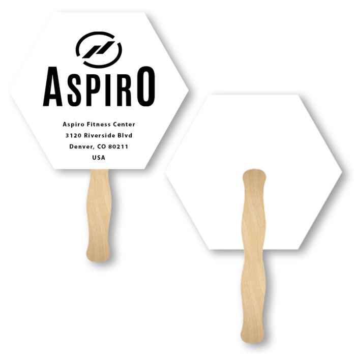 Custom Printed Lightweight Hexagon Shape Hand Fans 