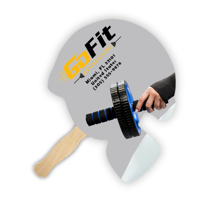 Custom Printed Lightweight Two Sided Single Paper Football Helmet Shape Hand Fans