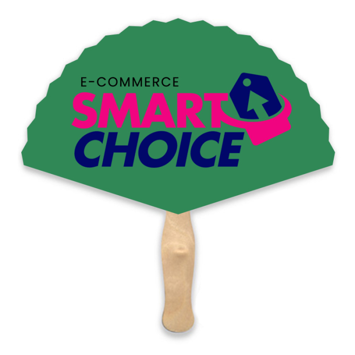 Custom Printed Lightweight Two Sided Single Paper Rd Triangle Shape Hand Fans