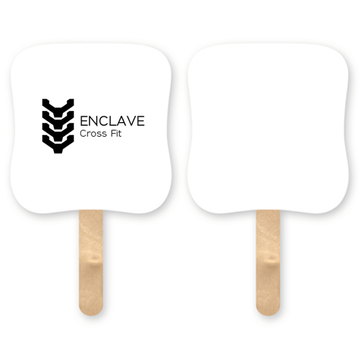 Custom Printed Mini Bread Shape Sandwich Hand Fans with Wood Stick Handle