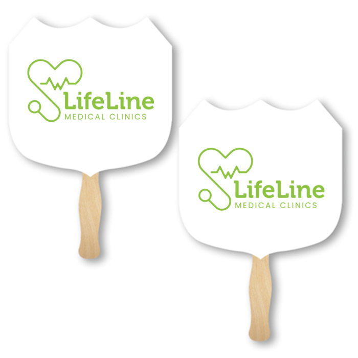 Custom Shield Sandwich Hand Fans 