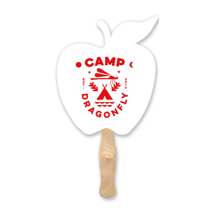 Customized Apple Lightweight Single Sided Paper Hand Fans 