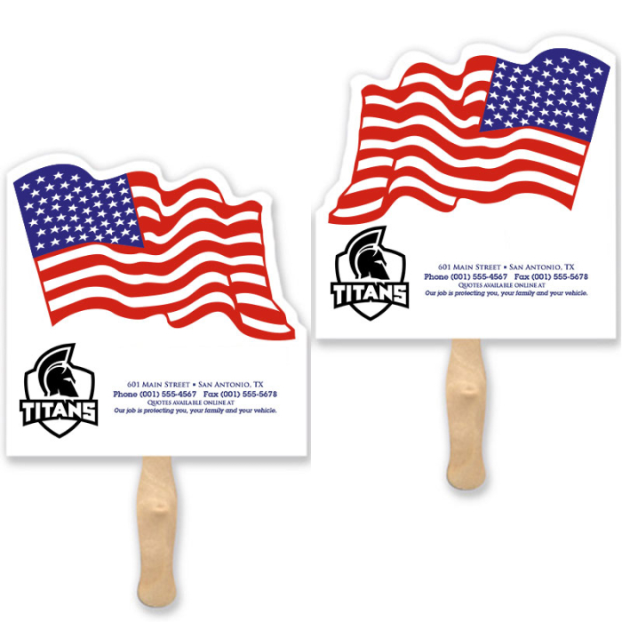 Customized Flag Shape Sandwich Fans 