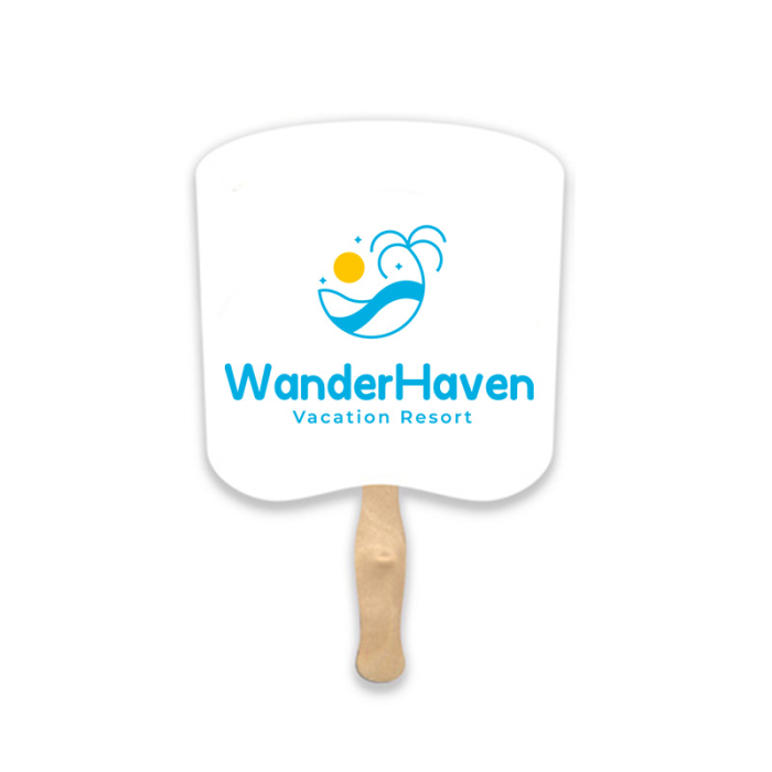 Customized Lightweight Single Sided Bread Shape Paper Hand Fans 