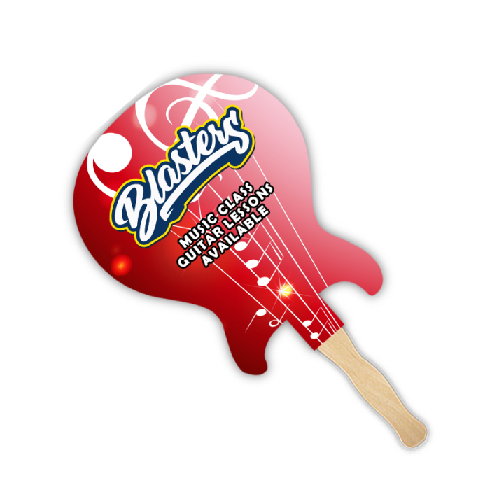 Customized Lightweight Single Sided Electric Guitar Shape Paper Hand Fans
