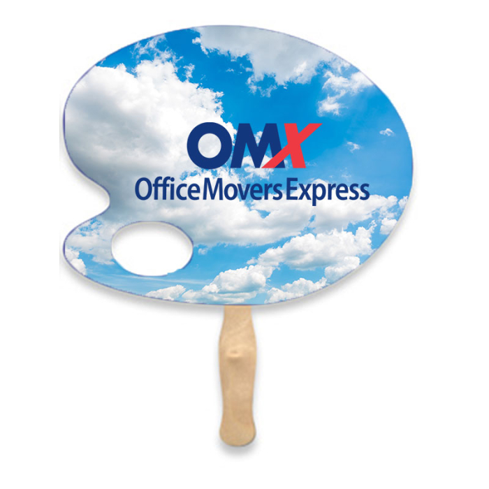 Customized Lightweight Single Sided Palette Shape Paper Hand Fans