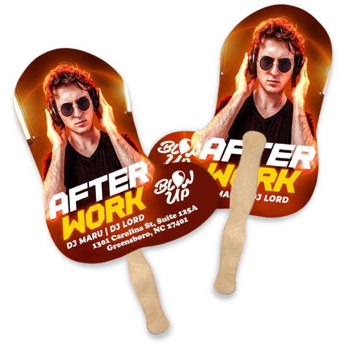 Customized Lightweight Two Sided Single Paper Boot Shape Hand Fans