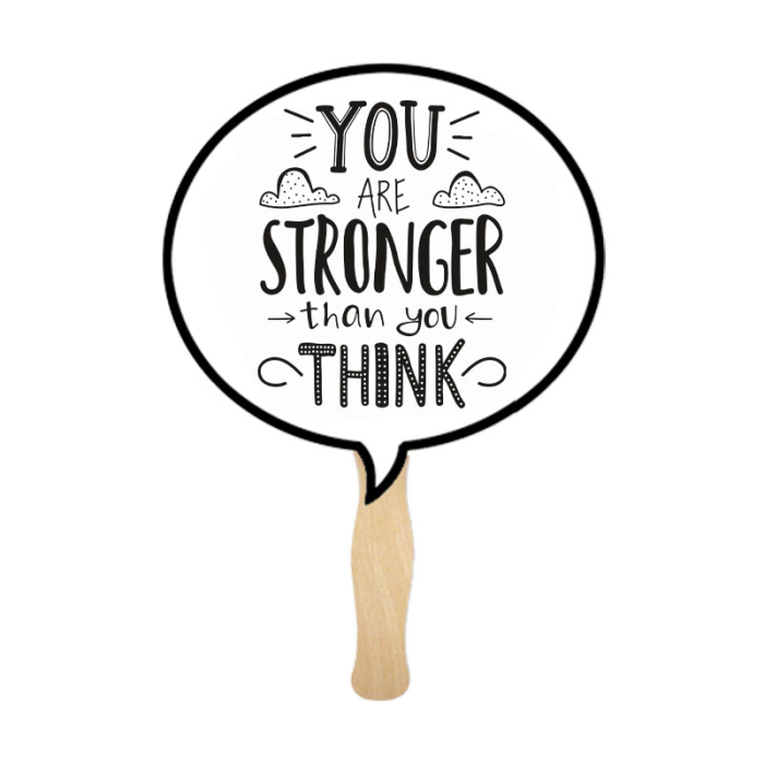 Customized Lightweight Two Sided Single Paper Bubble Shape Hand Fans 