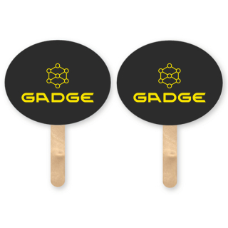 Mini Oval Shape Sandwich Hand Fans with Wood Stick...