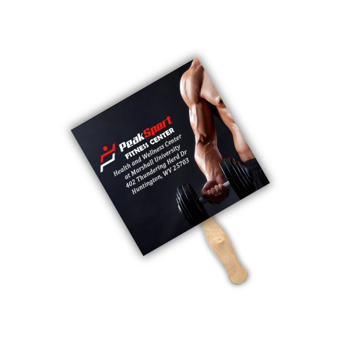 Customized Square Lightweight Single Sided Paper Hand Fans 