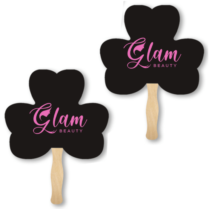 Customized Three Leaf Clover Sandwich Hand Fans 