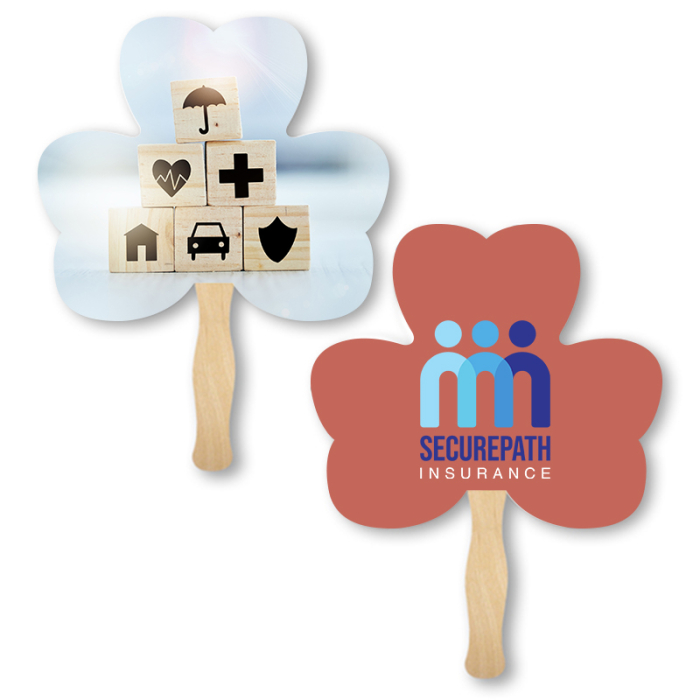 Imprinted Clover 3 Shape Sandwich Fans