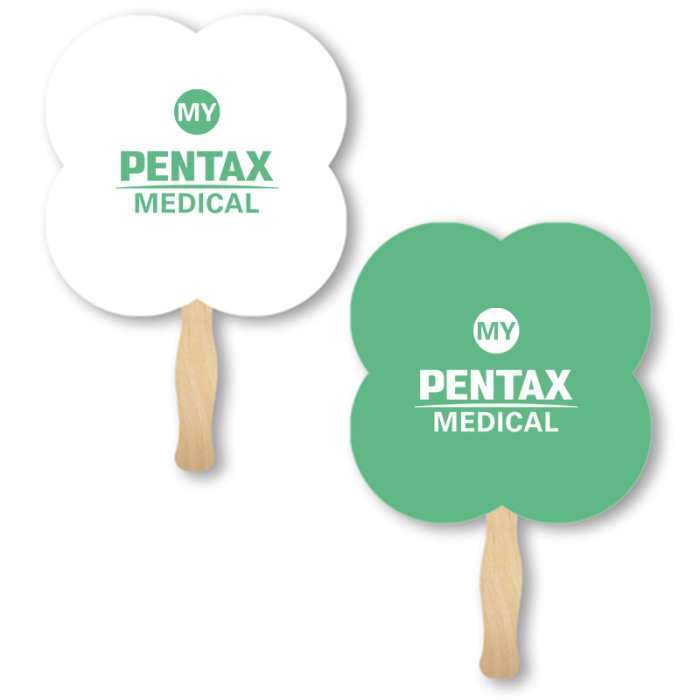Imprinted Clover Shape Sandwich Hand Fans 