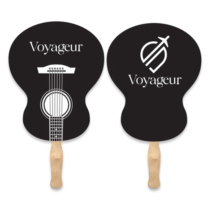Imprinted Guitar Sandwich Hand Fans 