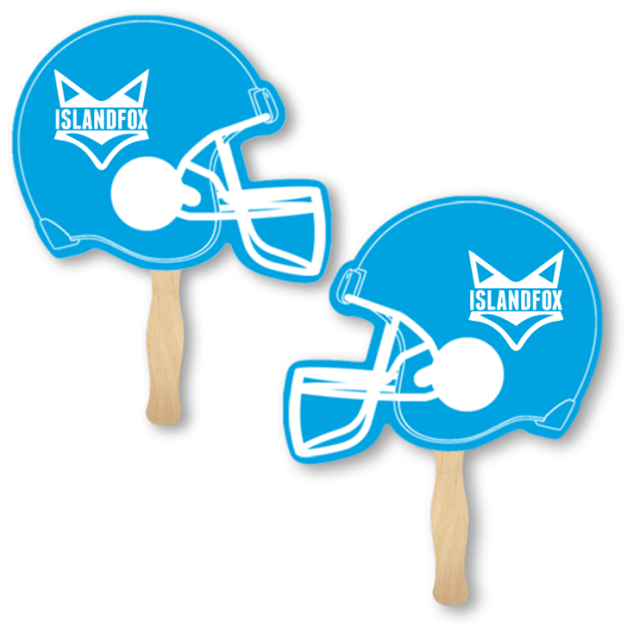 Imprinted Helmet Sandwich Hand Fans 