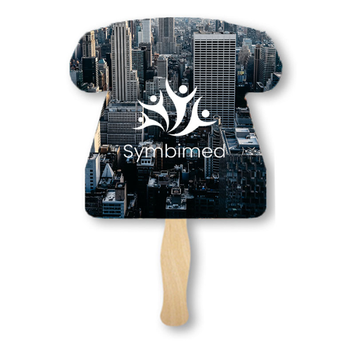 Imprinted Lightweight Single Sided Phone Shape Paper Hand Fans 