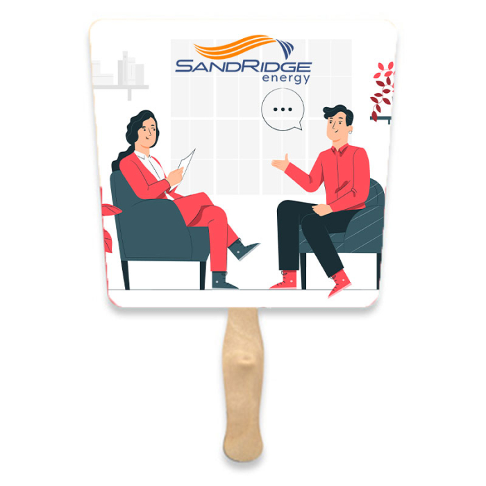 Imprinted Lightweight Two Sided Single Paper Tapered Shape Hand Fans 