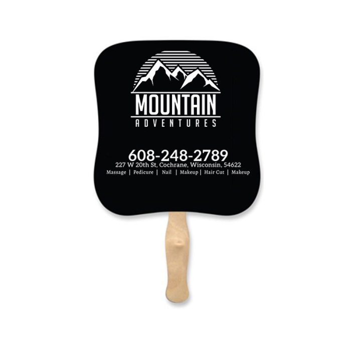 Imprinted Palm Lightweight Single Sided Paper Hand Fans 