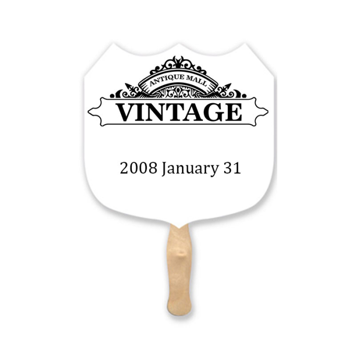 Imprinted Shield Lightweight Two Sided Single Paper Hand Fans 