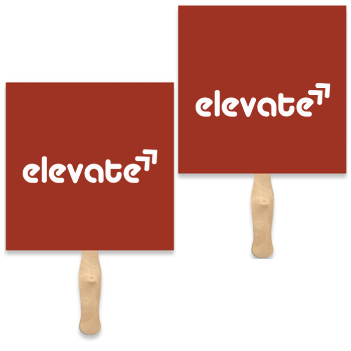 Imprinted Squared Sandwich Hand Fans 