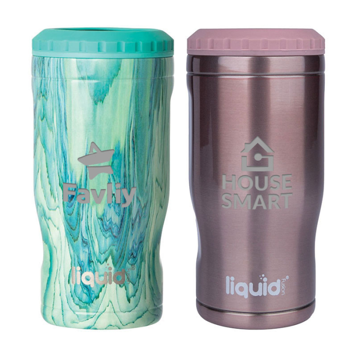 Liquid Fusion® Icy Bev Kooler® Customized 4-in-1 Double Wall Stainless Steel Can Coolers