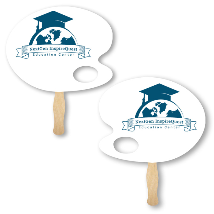 Personalized Artist Palette Sandwich Hand Fans 