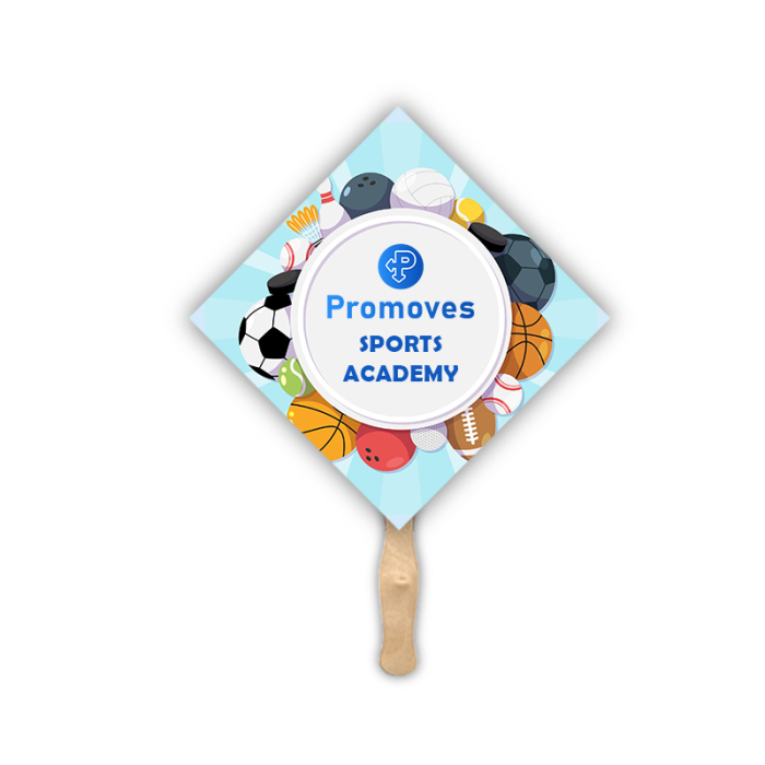 Personalized Diamond Lightweight Two Sided Single Paper Hand Fans 