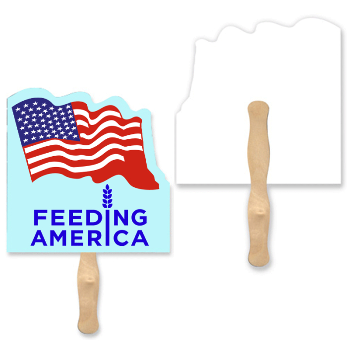 Personalized Flag Shape Lightweight Single Sided Paper Hand Fans 