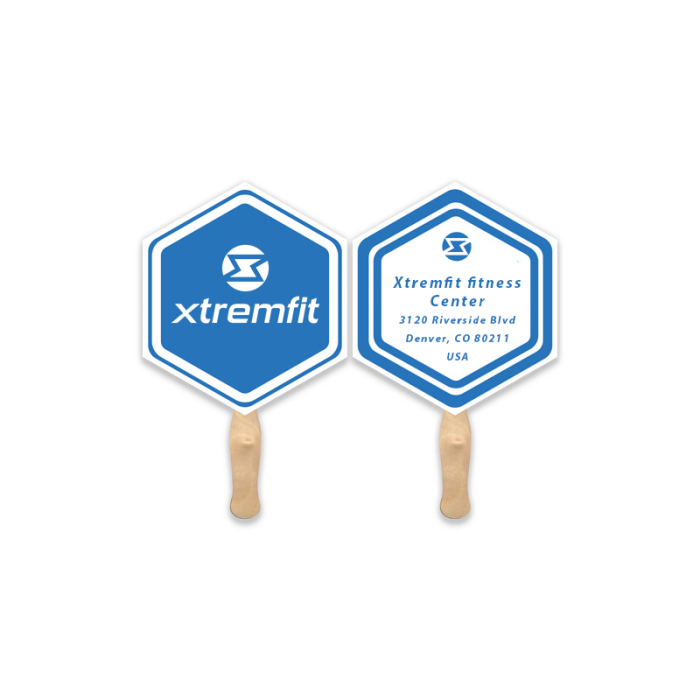 Personalized Hexagon Sandwich Hand Fans 