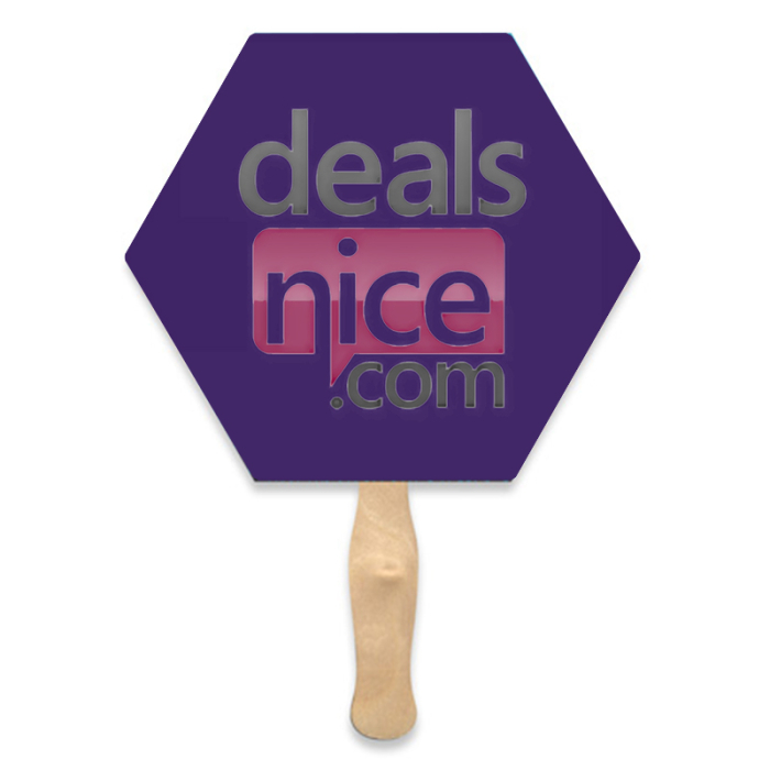 Personalized Lightweight Two Sided Single Paper Hexagon Shape Hand Fans