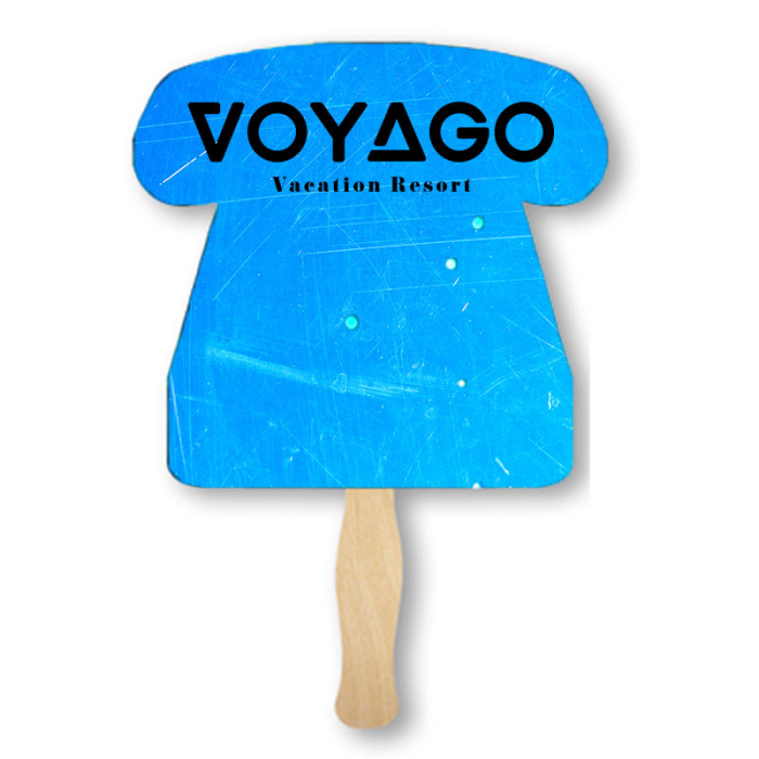 Personalized Lightweight Two Sided Single Paper Phone Shape Hand Fans 