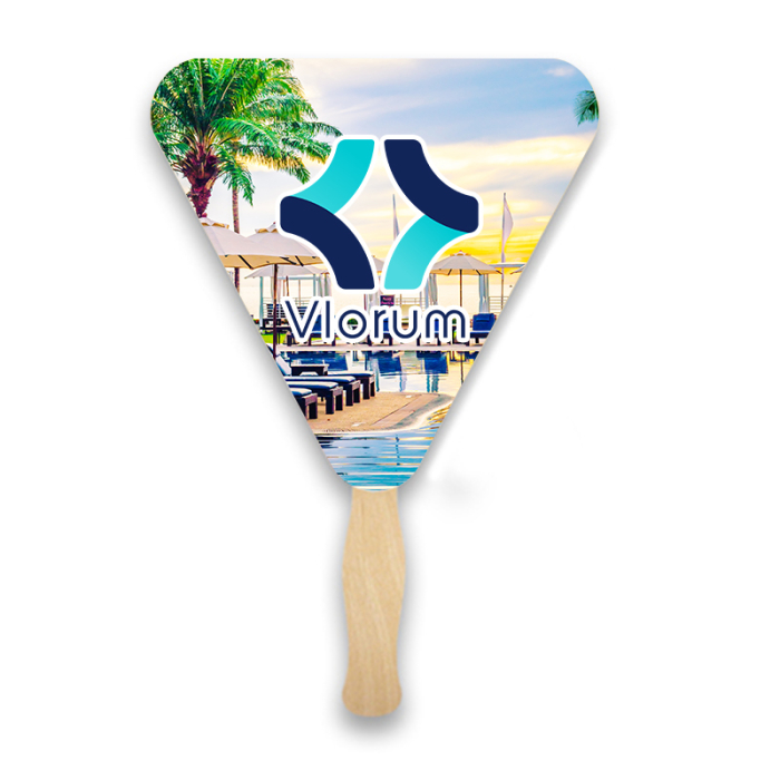Personalized Lightweight Two Sided Single Paper Triangle Shape Hand Fans 