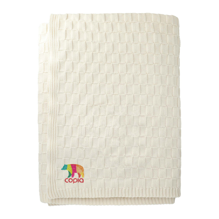 Personalized Made Here New York Basketweave Cotton Blankets