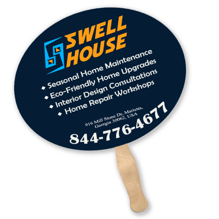 Promotional Horizontal Oval Shape Sandwich Fans 