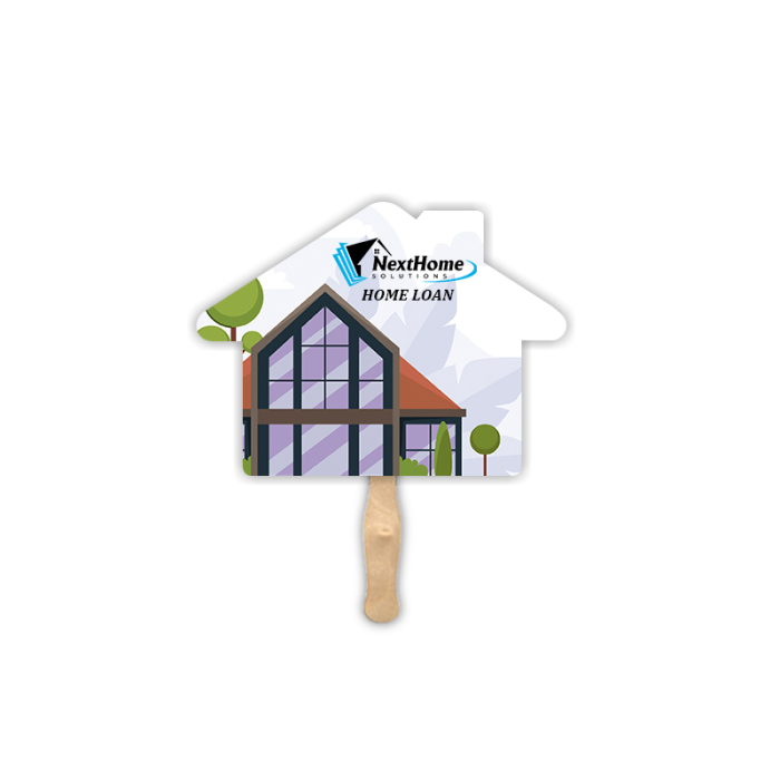 Promotional House Lightweight Single Sided Paper Hand Fans 