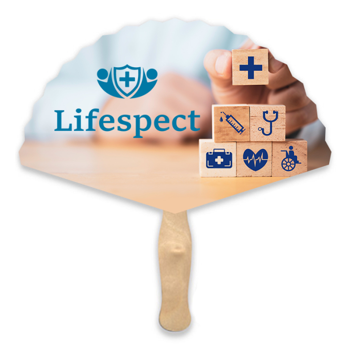 Promotional Lightweight Single Sided Rd Triangle Shape Paper Hand Fans