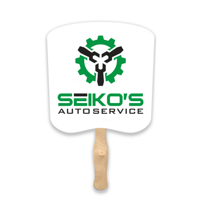 Promotional Lightweight Two Sided Single Paper Bread Shape Hand Fans 