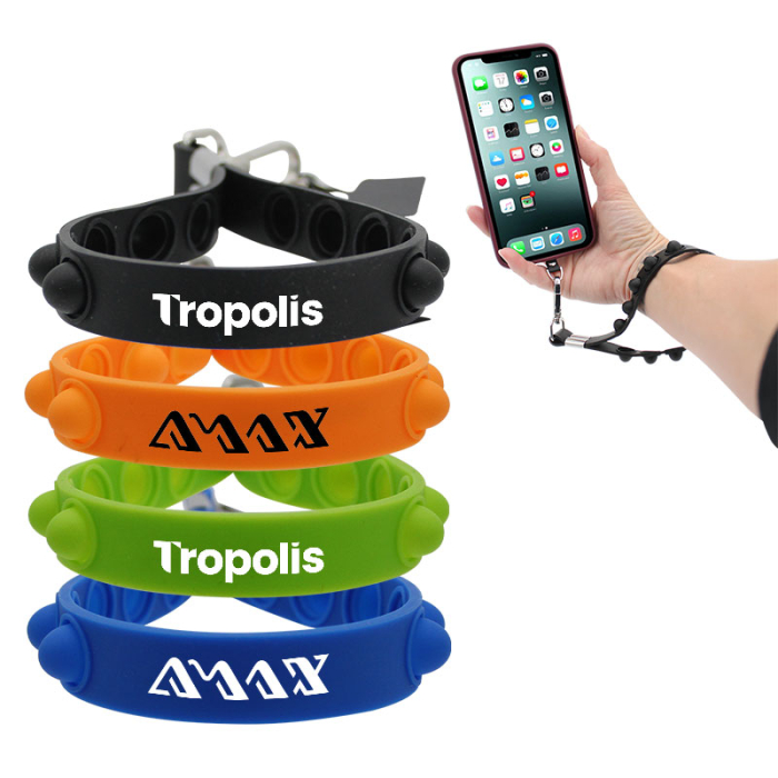 Imprinted Stress Pop Phone Holders