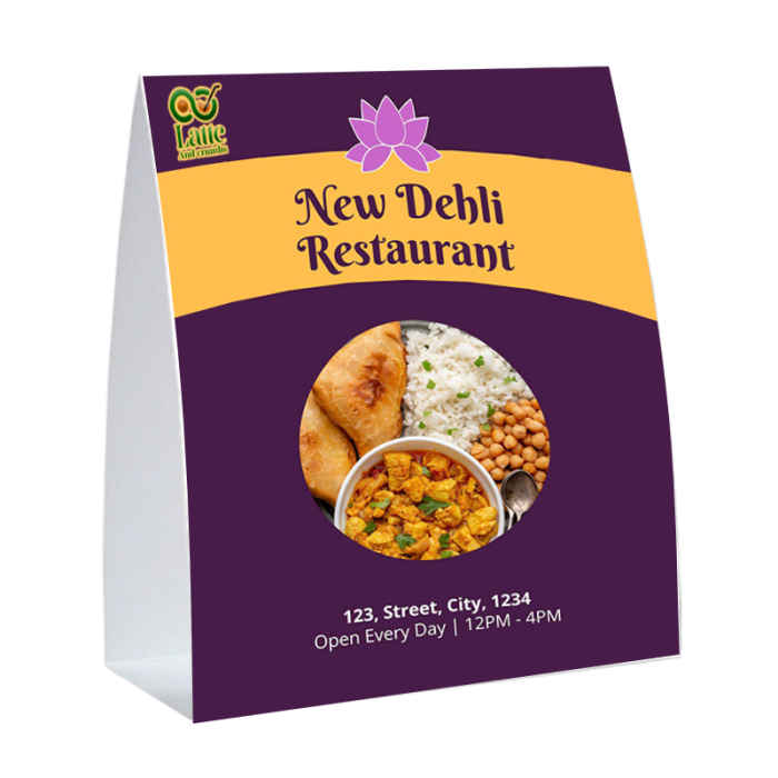 Personalized 5.25x5 Inch Rectangle Advertising Table Tents