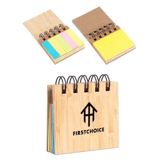 Personalized Bamboo Pocket Sticky Notebooks