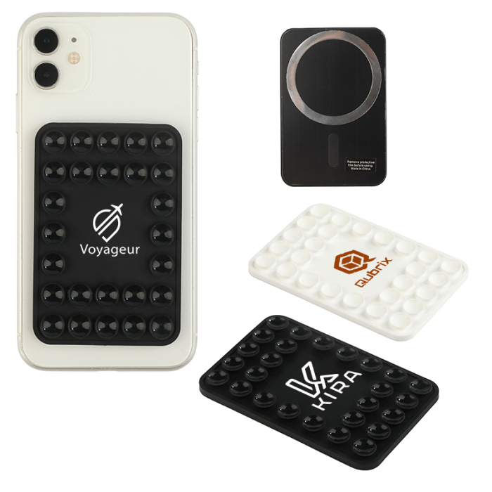Personalized Stick N Stream Magnetic Phone Holders with Suction Cup Bases