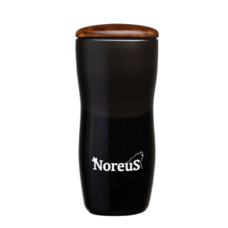 12 Oz Tarrazu Double Wall Ceramic Tumblers with Wood Lid