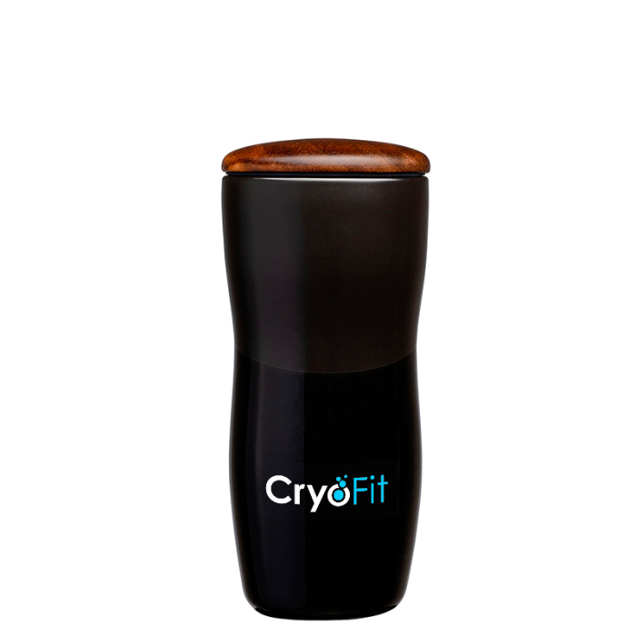 12 Oz Custom Tarrazu Double Wall Ceramic Tumblers with Wood Lid