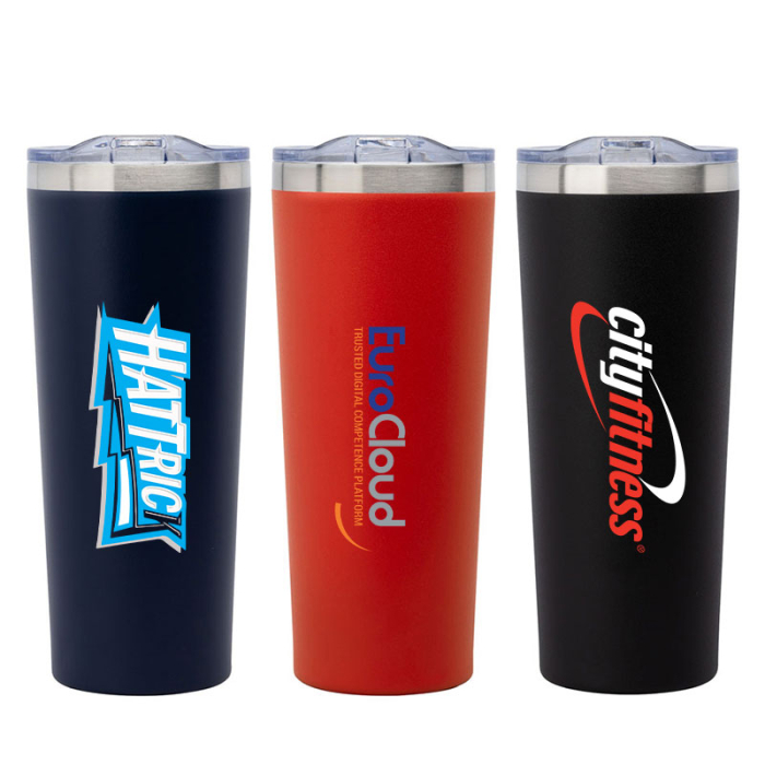 28 Oz Imprinted Lontano Double Wall Stainless Steel Travel Tumblers