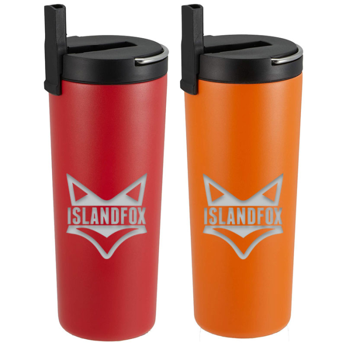 Custom 24 Oz Thor Copper Insulated Tumblers with Flip Straw Lid