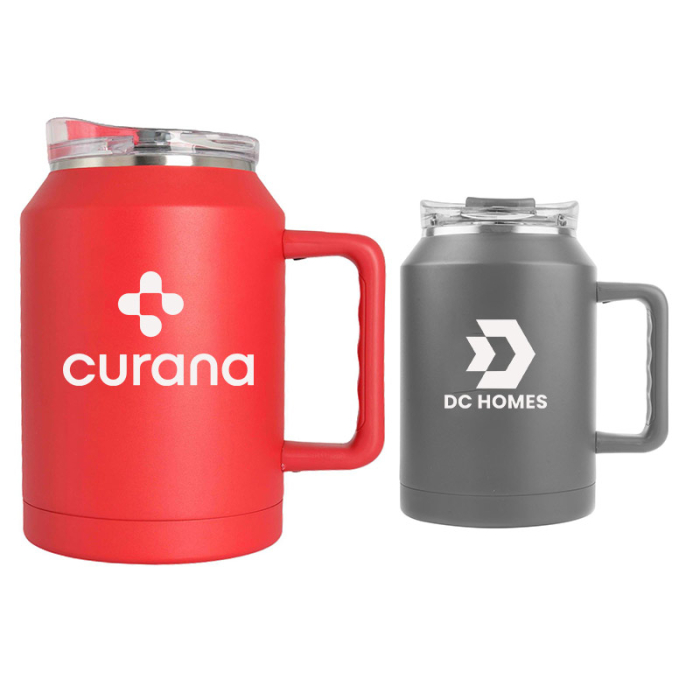 Custom 50 Oz Double Wall Steel Mega Mugs