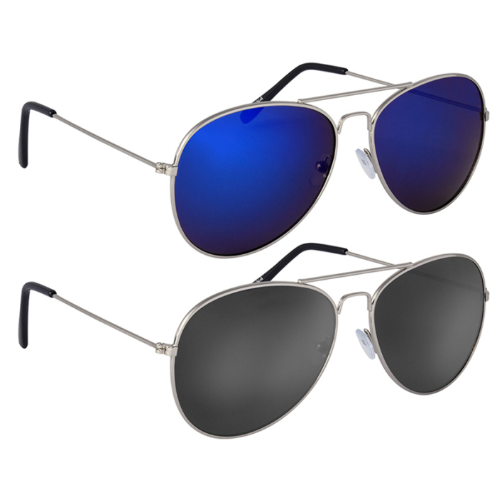 Custom Imprinted Color Mirrored Navigator Sunglasses