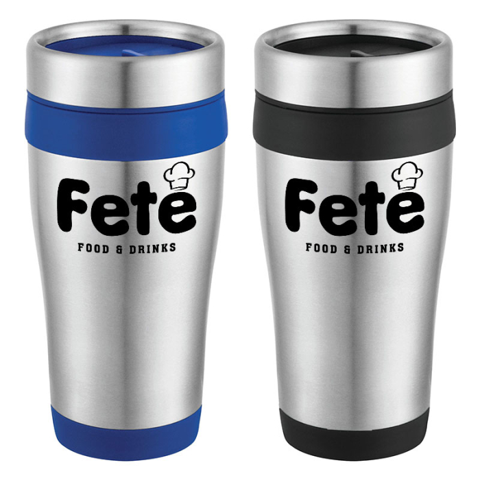 Custom Printed Carmel 16 Ounce Travel Tumblers