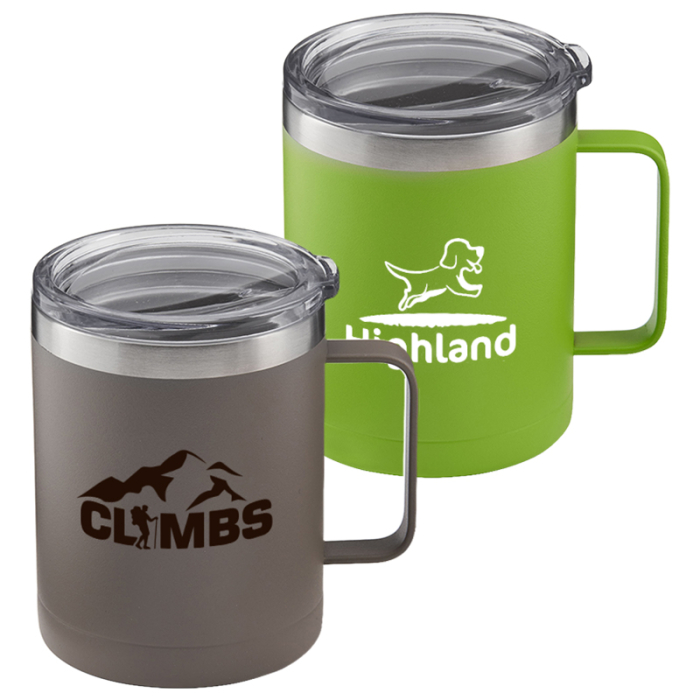 Customized 14 Oz Powder Coated Stainless Steel Camping Mugs