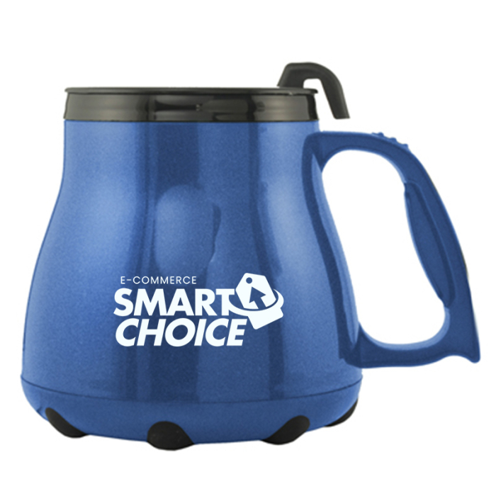 Customized 16 Oz Low Rider Mugs with Spill-Resistant Lid